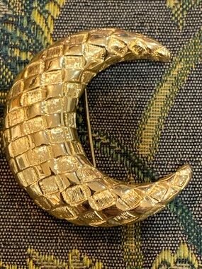 Vintage Signed JBK Crescent Brooch
